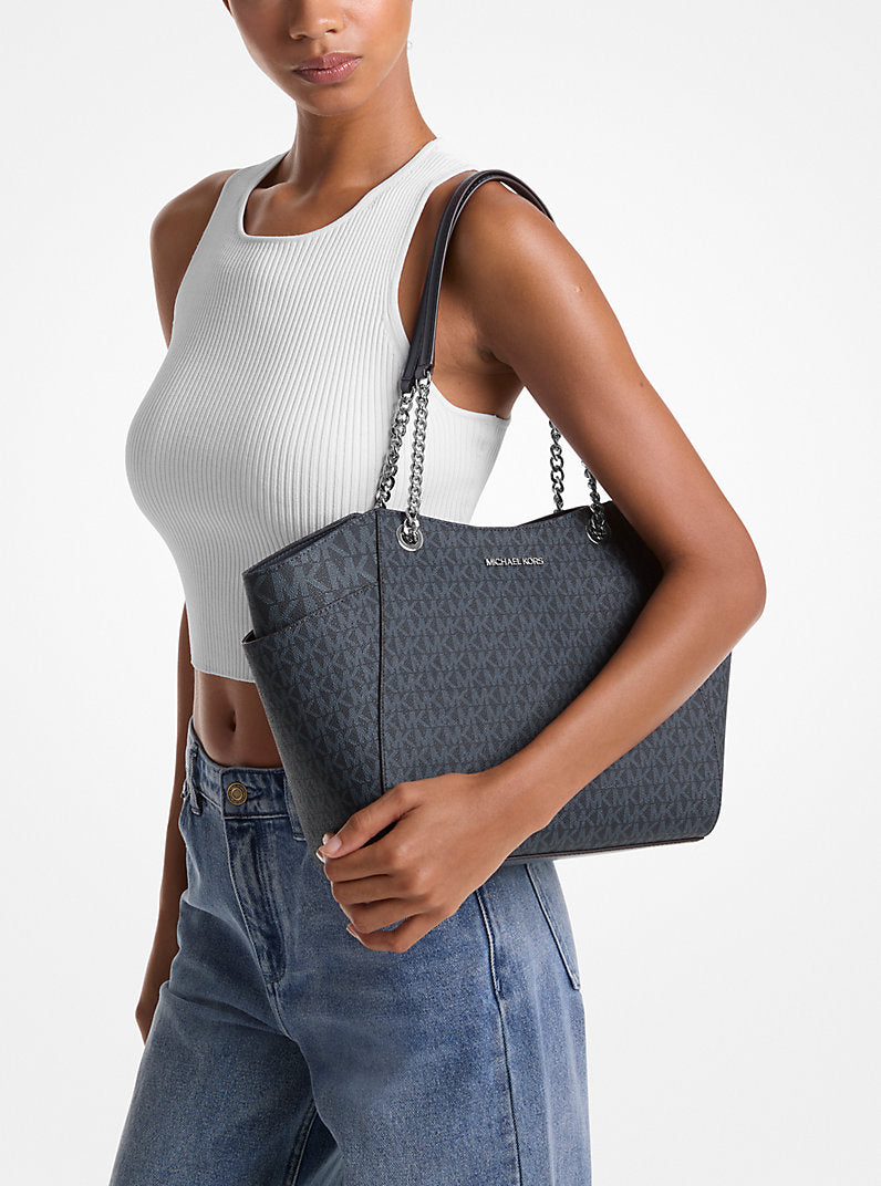 Bolso de hombro Jet Set grande con logotipo