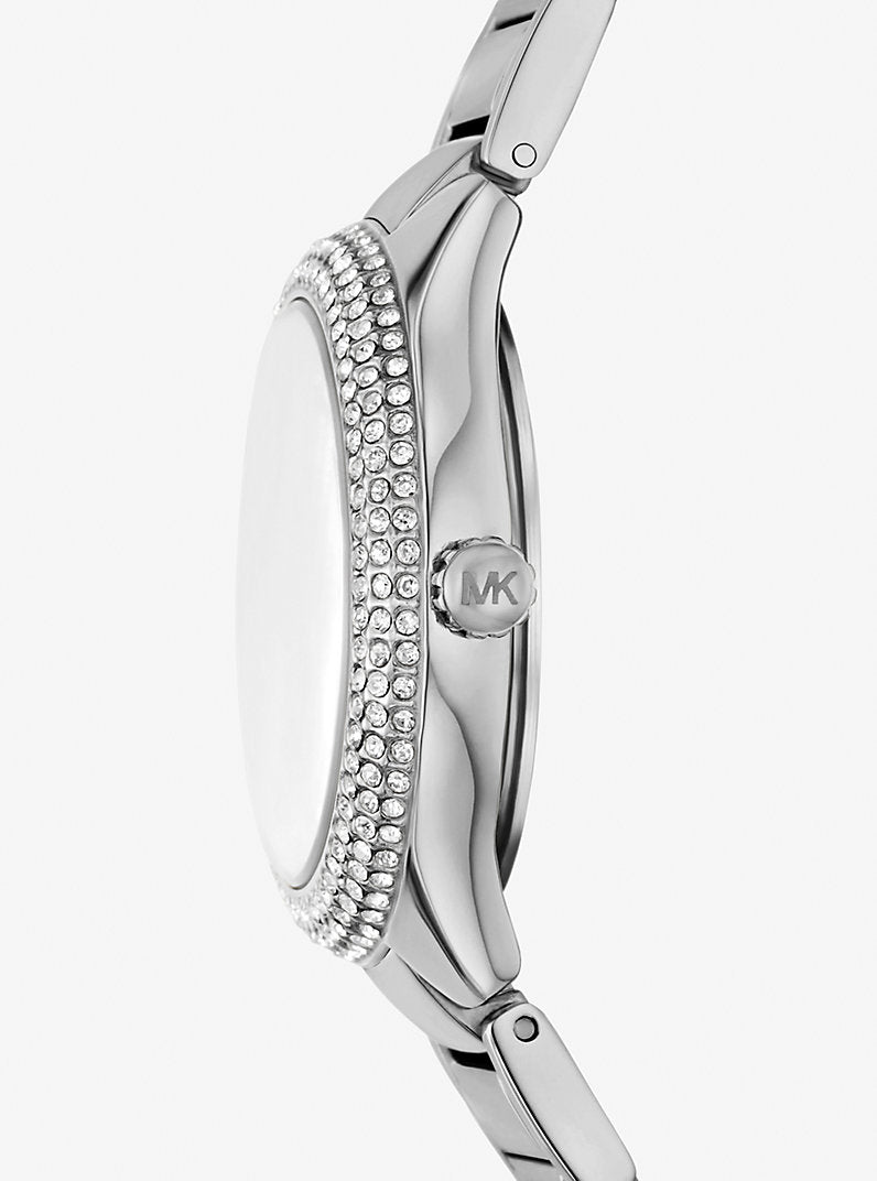 Reloj Sylvia mini en tono plateado con incrustaciones