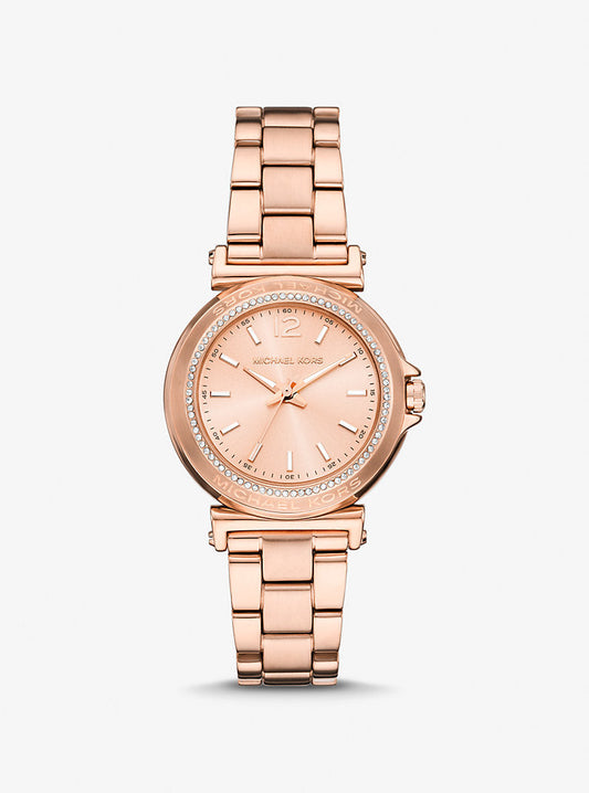 Reloj Maren mini en tono dorado rosa con incrustaciones